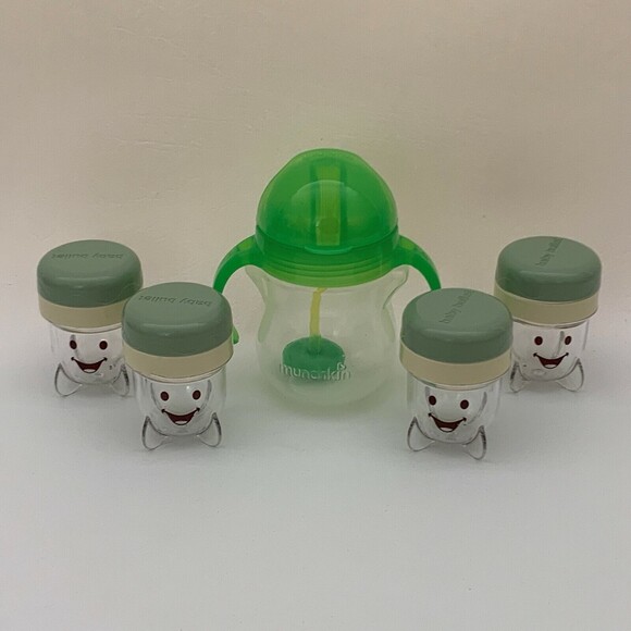 Baby Bullet Food Storage Jars and Munchkin Sippy Cup - Picture 1 of 8